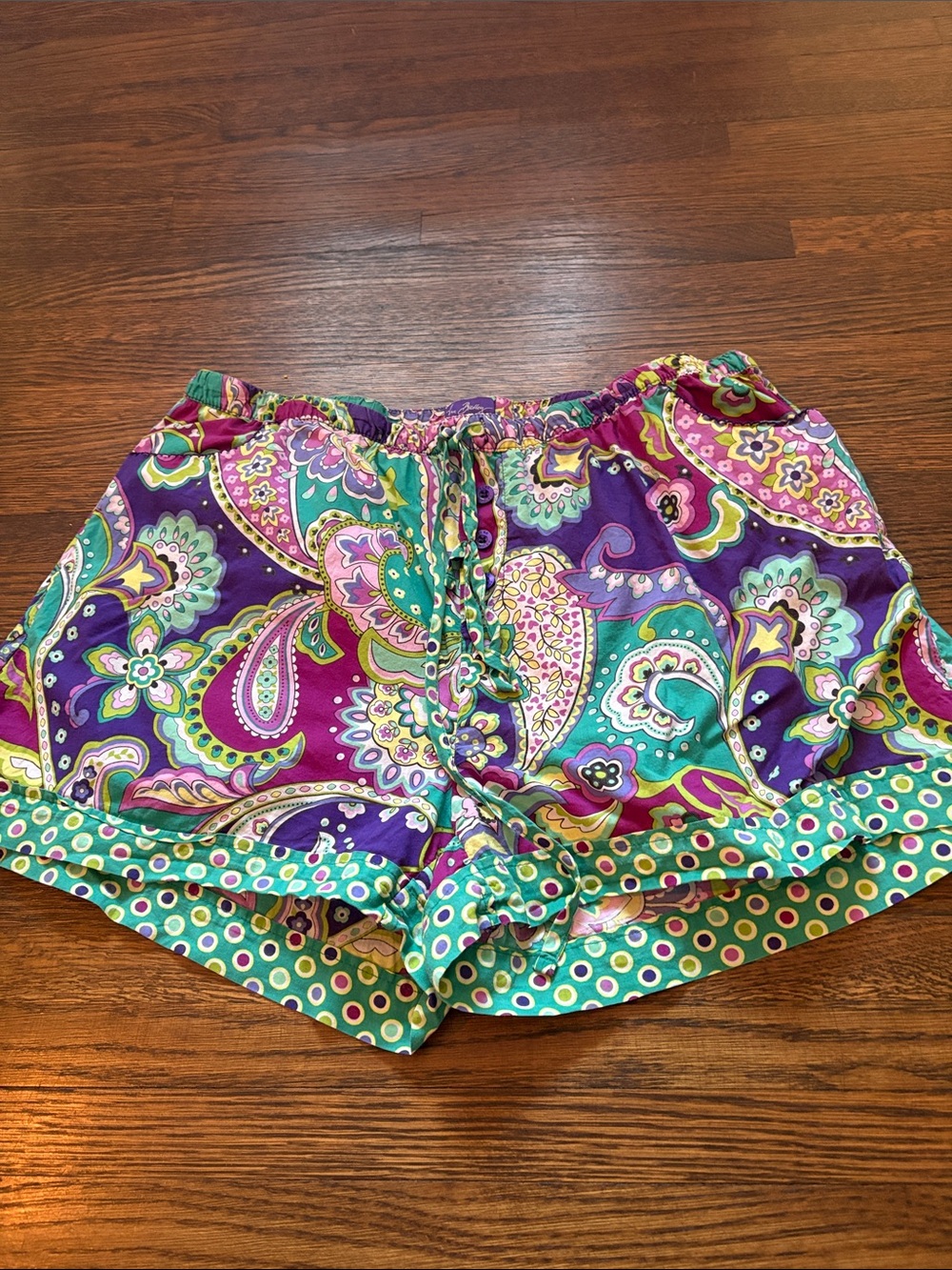 Vera Bradley Paisley-Print Shorts in Purple, Teal & Lime